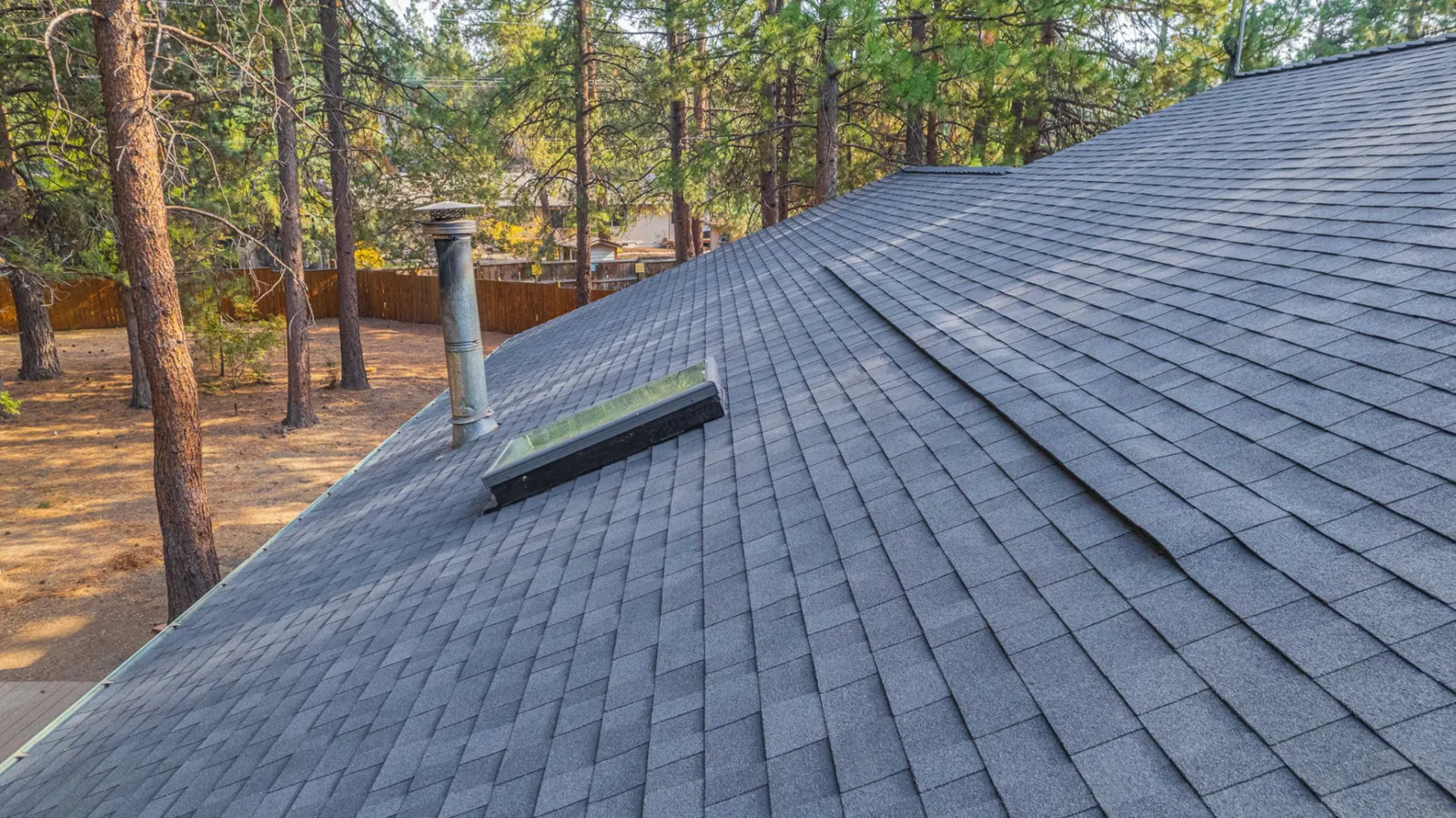 Skylight set into the new composition shingle field